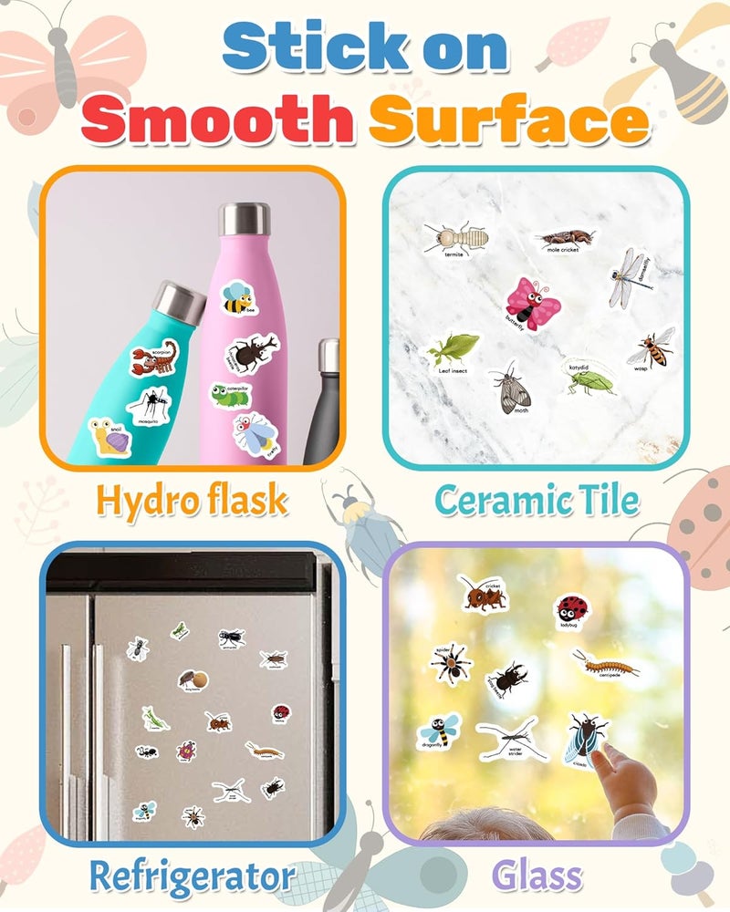 Benresive Reusable Sticker Books for Toddlers, Fun Travel Stickers for Kids, Toddler Sticker Book, Crafts Activities for Toddlers, 3 and Up Birthady Gifts - Insect - Image 4